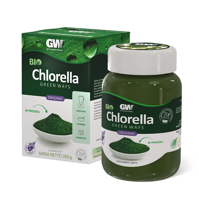 BIO Chlorella Green Ways 350 g w proszku OCZYSZCZANIE Z METALI CIĘŻKICH