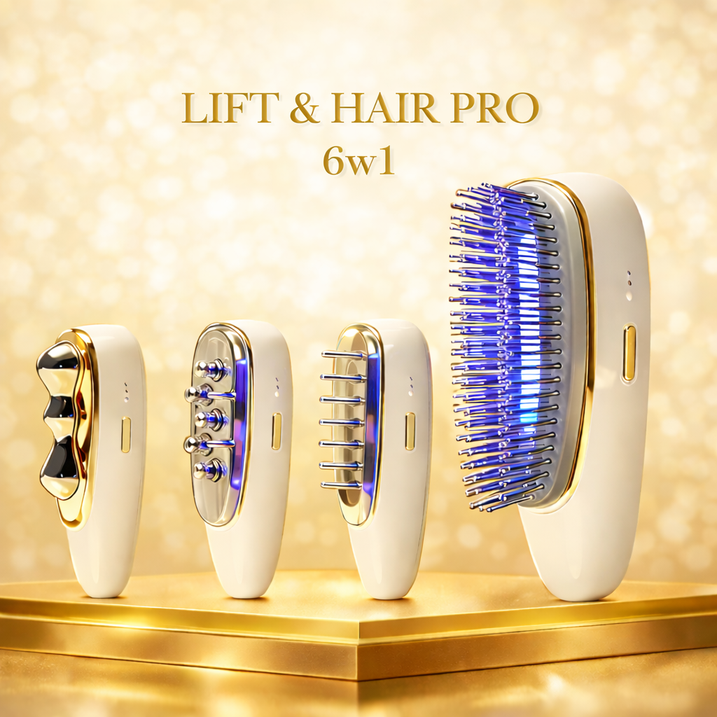  LIFT & HAIR PRO 6w1 – masażer liftingujący EMS z terapią LED i stymulacją wzrostu włosów Vigomed